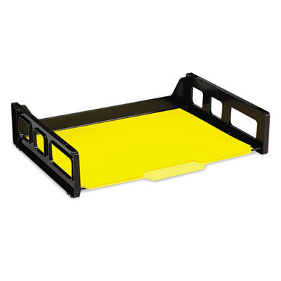 Recycled Side Load Desk Tray, 6 Sections, Letter Size Files, 15.13" X 8.88" X 15", Black, 6/pack