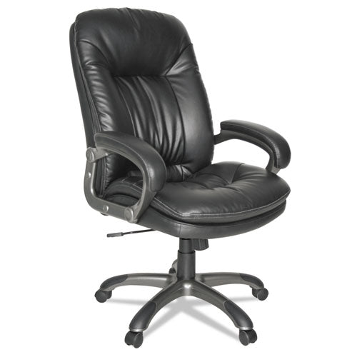 Executive Swivel/tilt Bonded Leather High-back Chair, Supports Up To 250 Lb, 18.50" To 21.65" Seat Height, Black
