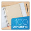 Write-on Tab Dividers, 5-tab, 11 X 8.5, Manila, 20 Sets