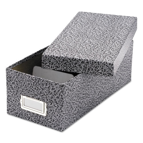 Reinforced Board Card File, Lift-off Cover, Holds 1,200 3 X 5 Cards, 5.13 X 11 X 3.63, Black/white