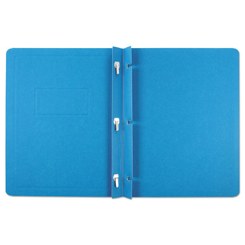 Title Panel And Border Front Report Cover, 3-prong Fastener, Panel And Border Cover, 0.5" Cap, 8.5 X 11, Light Blue, 25/box
