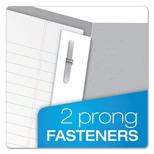 Twin-pocket Folders With 3 Fasteners, 0.5" Capacity, 11 X 8.5, Gray, 25/box