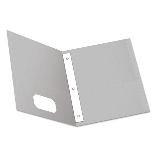 Twin-pocket Folders With 3 Fasteners, 0.5" Capacity, 11 X 8.5, Gray, 25/box
