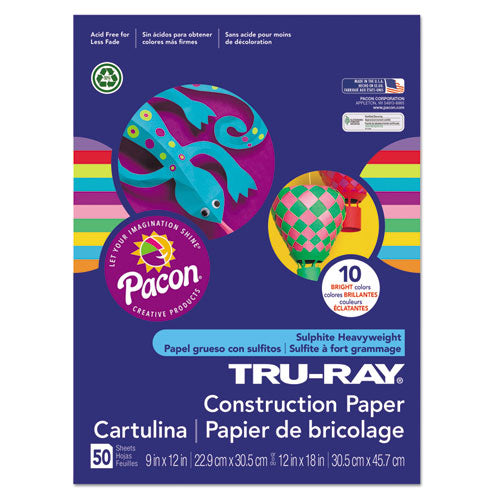 Tru-ray Construction Paper, 76 Lb Text Weight, 9 X 12, Shocking Pink, 50/pack