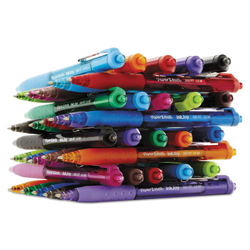 Inkjoy 300 Rt Ballpoint Pen Retractable, Medium 1 Mm, Assorted Ink And Barrel Colors, 24/pack