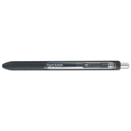 Inkjoy Gel Pen, Retractable, Medium 0.7 Mm, Black Ink, Black Barrel, Dozen