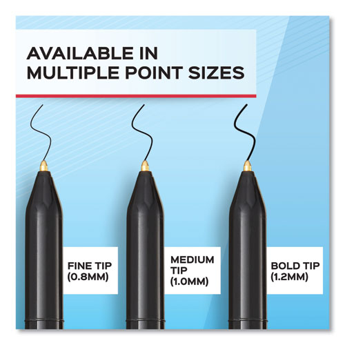 Write Bros. Ballpoint Pen, Stick, Fine 0.8 Mm, Black Ink, Black Barrel, Dozen