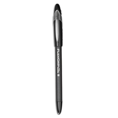 Flexgrip Elite Ballpoint Pen, Stick, Medium 1 Mm, Black Ink, Black Barrel, Dozen