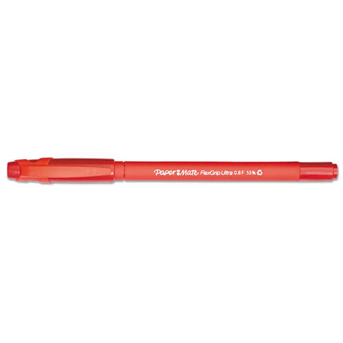 Flexgrip Ultra Ballpoint Pen, Stick, Medium 1 Mm, Black Ink, Gray Barrel, Dozen