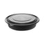 Earthchoice Mealmaster Container With Lid, 48 Oz, 10.13" Diameter X 2.13"h, 1-compartment, Black/clear, Plastic, 150/carton