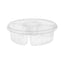 Dip Cup Platter, 4-compartment, 64 Oz, 10" Diameter, Clear, Plastic, 100/carton