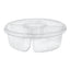 Dip Cup Platter, 4-compartment, 64 Oz, 10" Diameter, Clear, Plastic, 100/carton