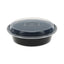 Newspring Versatainer Microwavable Containers, 24 Oz, 7" Diameter, Black/clear, Plastic, 150/carton