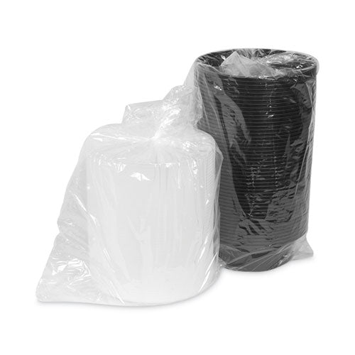 Newspring Versatainer Microwavable Containers, 32 Oz, 7 Diameter X 2 H, Black/clear, Plastic, 150/carton