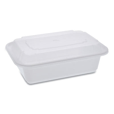 Newspring VERSAtainer Microwavable Containers, 24 oz, 5 x 7.25 x 2.63, White/Clear, Plastic, 150/Carton