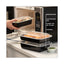 Newspring Versatainer Microwavable Containers, 38 Oz, 6 X 8.5 X 2, Black/clear, Plastic, 150/carton