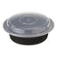 Newspring Versatainer Microwavable Containers, Oval, 8 Oz, 5.7 X 4 X 1.45, Black/clear, Plastic, 150/carton
