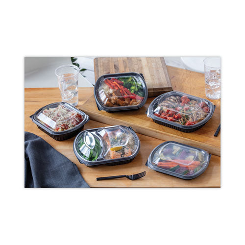 Clearview Mealmaster Lid With Fog Gard Coating, Large 2-compartment Dome Lid, 9.38 X 8 X 1.25, Clear, Plastic, 252/carton