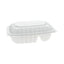 Earthchoice Vented Microwavable Mfpp Hinged Lid Container, 2-compartment, 9 X 6 X 3.1, White, Plastic, 170/carton
