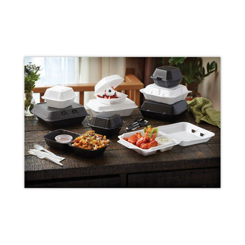 Smartlock Foam Hinged Lid Container, Sandwich, 5.75 X 5.75 X 3.25, White, 504/carton