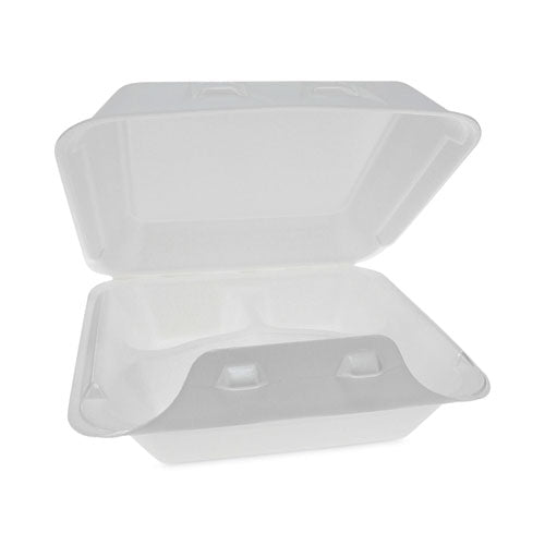 Smartlock Foam Hinged Lid Container, Medium, 3-compartment, 8 X 8.5 X 3, White, 150/carton