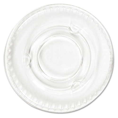 Plastic Portion Cup Lid, Fits 0.5 Oz To 1 Oz Cups, Clear, 100/sleeve, 25 Sleeves/carton