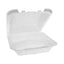 Vented Foam Hinged Lid Container, Dual Tab Lock, 3-compartment, 9.13 X 9 X 3.25, White, 150/carton