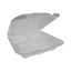 Vented Foam Hinged Lid Container, Dual Tab Lock Economy, 3-compartment, 9.13 X 9 X 3.25, White, 150/carton