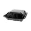 Vented Foam Hinged Lid Container, Dual Tab Lock, 9 X 9 X 3.25, Black, 150/carton