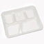 Foam School Trays, 5-compartment, 8.25 X 10.5 X 1,  White, 500/carton