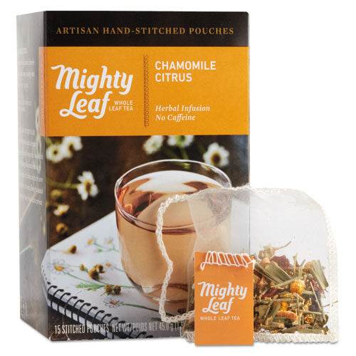 Whole Leaf Tea Pouches, Green Tea Tropical, 15/box
