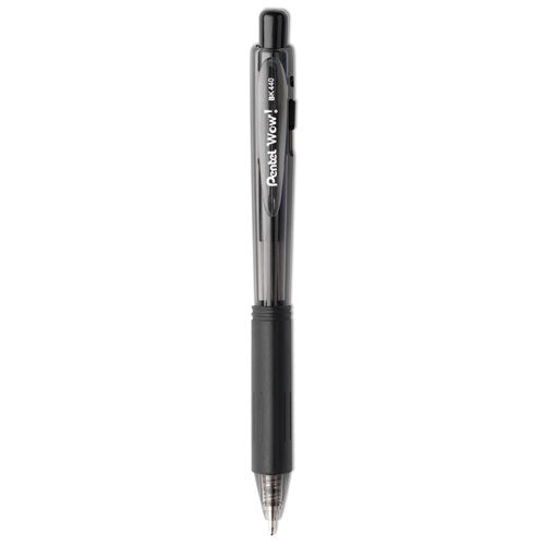 Wow! Ballpoint Pen Value Pack, Retractable, Medium 1 Mm, Black Ink, Black Barrel, 36/pack