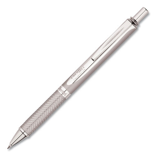 Energel Alloy Rt Gel Pen, Retractable, Medium 0.7 Mm, Black Ink, Aquamarine Barrel