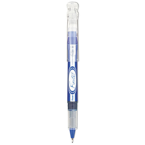 Finito! Porous Point Pen, Stick, Extra-fine 0.4 Mm, Blue Ink, Blue/silver Barrel