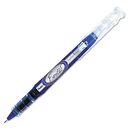 Finito! Porous Point Pen, Stick, Extra-fine 0.4 Mm, Blue Ink, Blue/silver Barrel