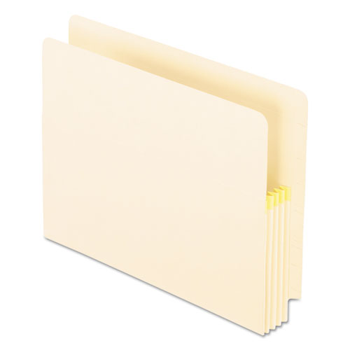 Convertible End Tab File Pockets, 3.5" Expansion, Letter Size, Manila, 25/box