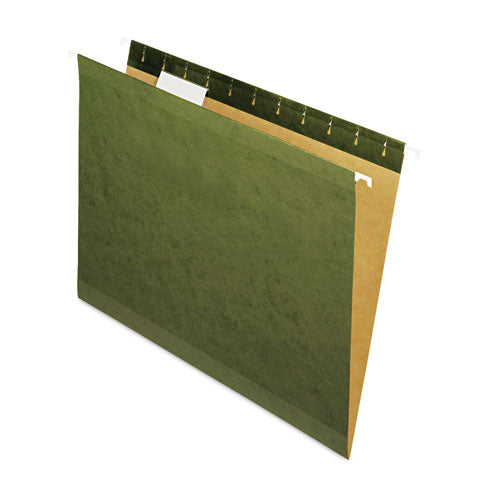 Reinforced Hanging File Folders With Printable Tab Inserts, Legal Size, 1/3-cut Tabs, Standard Green, 25/box