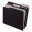 Interior File Folders, 1/3-cut Tabs: Assorted, Letter Size, Black/gray, 100/box