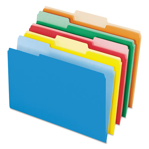 Interior File Folders, 1/3-cut Tabs: Assorted, Letter Size, Yellow, 100/box