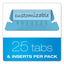 Transparent Colored Tabs For Hanging File Folders, 1/5-cut, Blue, 2" Wide, 25/pack