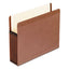 Premium Reinforced Expanding File Pockets, 7" Expansion, Letter Size, Red Fiber, 5/box