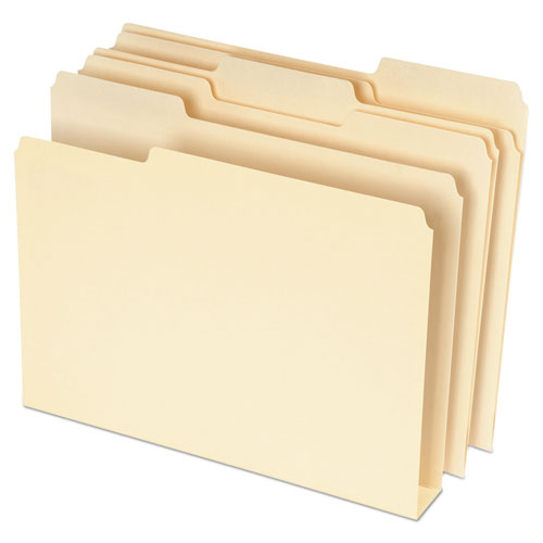Double Stuff File Folders, 1/3-cut Tabs: Assorted, Letter Size, Manila, 50/pack