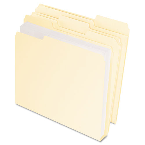 Double Stuff File Folders, 1/3-cut Tabs: Assorted, Letter Size, Manila, 50/pack
