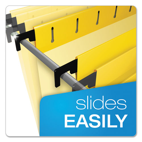 Surehook Hanging Folders, Letter Size, 1/5-cut Tabs, Yellow, 20/box