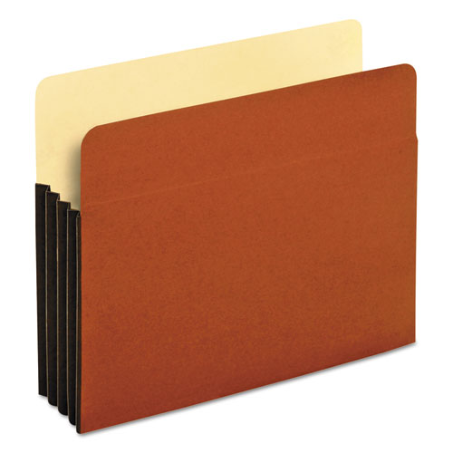 File Pocket With Tyvek, 3.5" Expansion, Letter Size, Redrope, 10/box