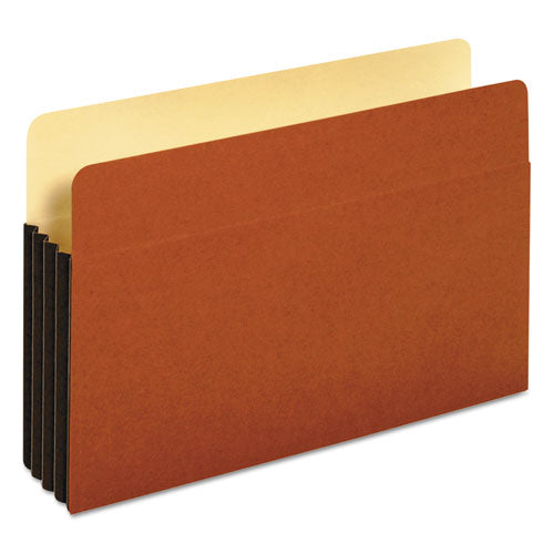 File Pocket With Tyvek, 3.5" Expansion, Letter Size, Redrope, 10/box