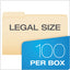 Manila File Folders, 1/3-cut Tabs: Assorted, Legal Size, 0.75" Expansion, Manila, 100/box