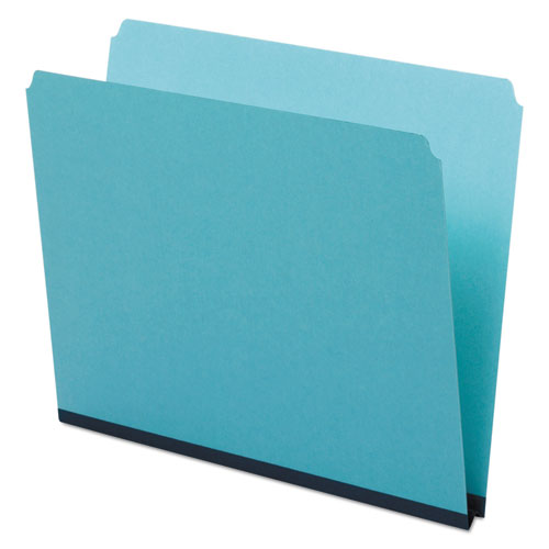 Pressboard Expanding File Folders, Straight Tabs, Letter Size, 1" Expansion, Blue, 25/box