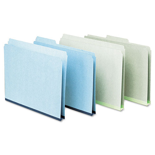 Pressboard Expanding File Folders, Straight Tabs, Legal Size, 1" Expansion, Blue, 25/box