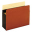 Extra-wide Heavy-duty File Pockets, 5.25" Expansion, Letter Size, Redrope, 10/box